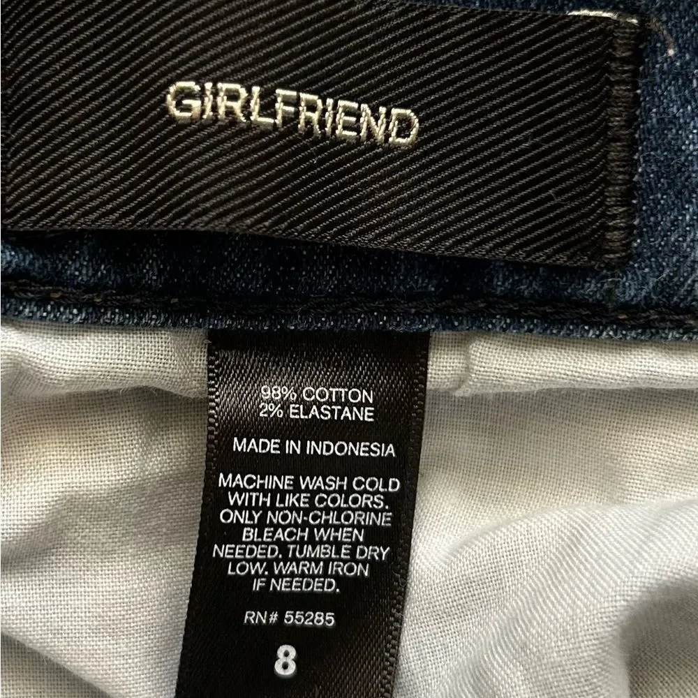 Express Women's Girlfriend Patchwork Medium Wash Relaxed Fit Jeans Size 8 - Picture 6 of 13